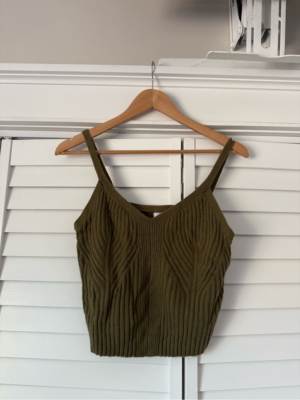 Auden Olive Ribbed V-Neck Knit Cami